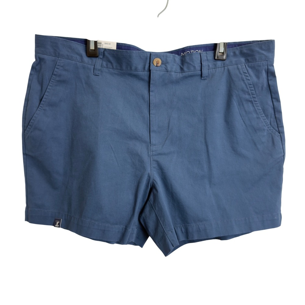 NWT Crown & Ivy Motion Mens Size 40 Blue Chino Shorts Stretch Twill 5" Inseam